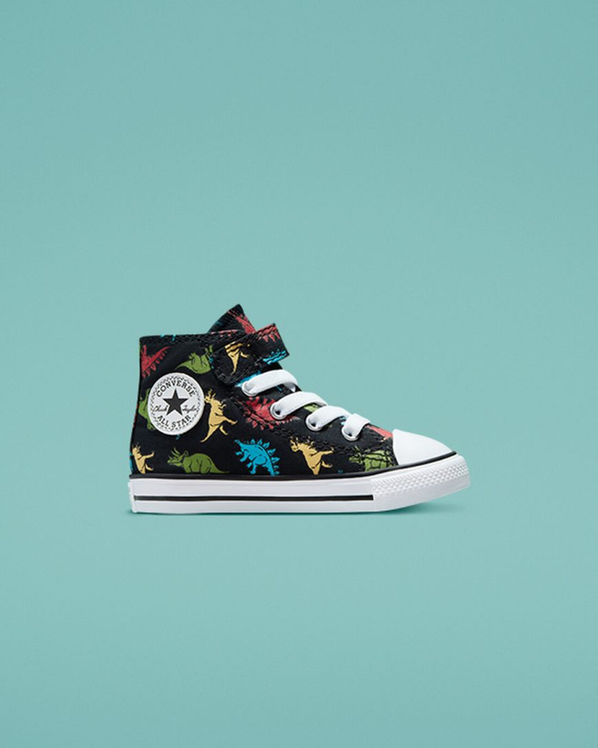 Tenisky Vysoke Converse Chuck Taylor All Star Easy-On Dinosaurs Dievcenske Čierne Červené Modre | SK EXUYD8